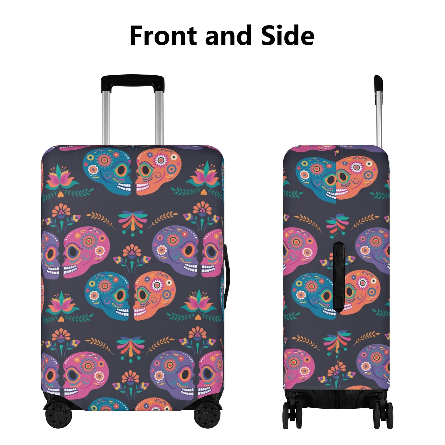 Dia de los muertos candy skulls Day of the dead candy skull calaveras Polyester Luggage Cover