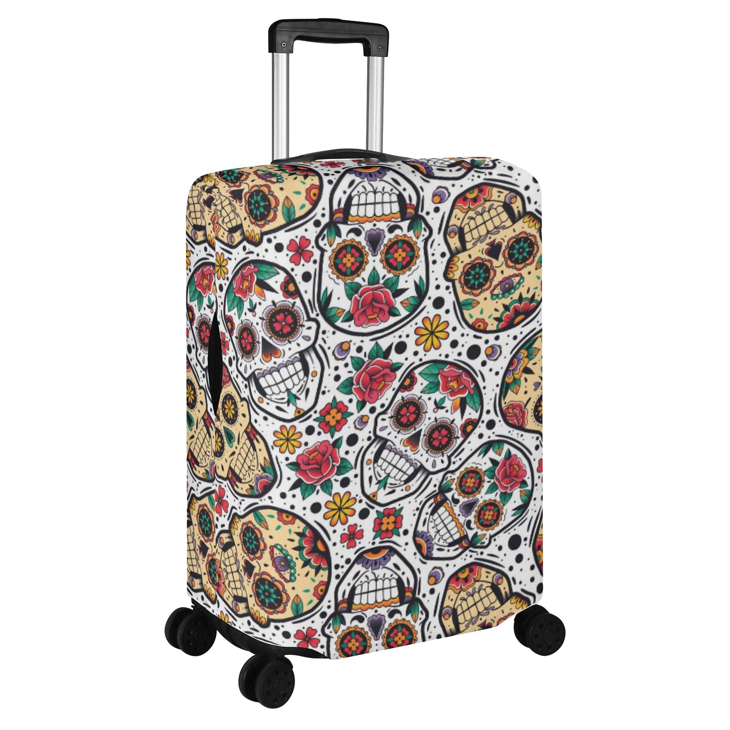 Flaming skull halloween Day of the dead gothic skull Polyester Luggage Cover