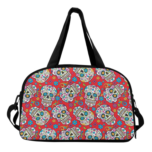 Rose skull floral sugar skull Travel Luggage Bag