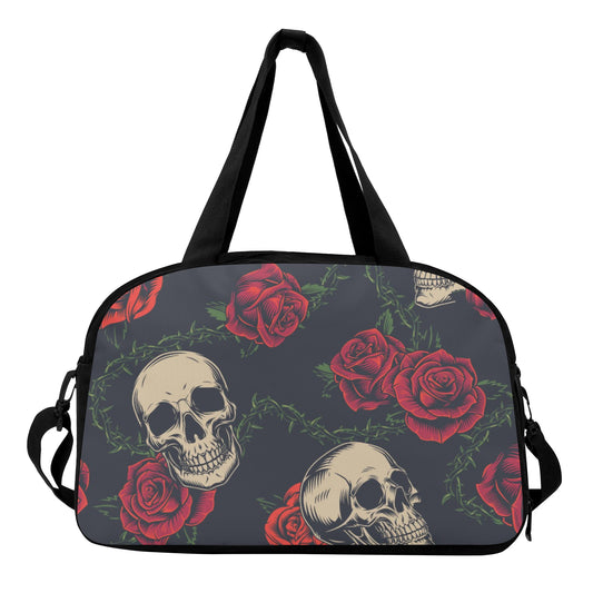 Rose floral skull Travel Luggage Bag