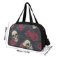 Rose floral skull Travel Luggage Bag