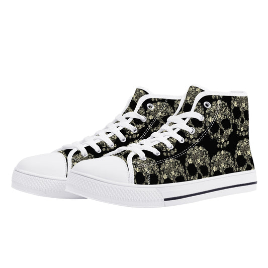 Dia de los muertos sugar skull candy skulls Men's High Top Canvas Shoes With Customized Tongue