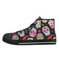 Dia de los muertos sugar skull Women's High Top Canvas Shoes With Customized Tongue
