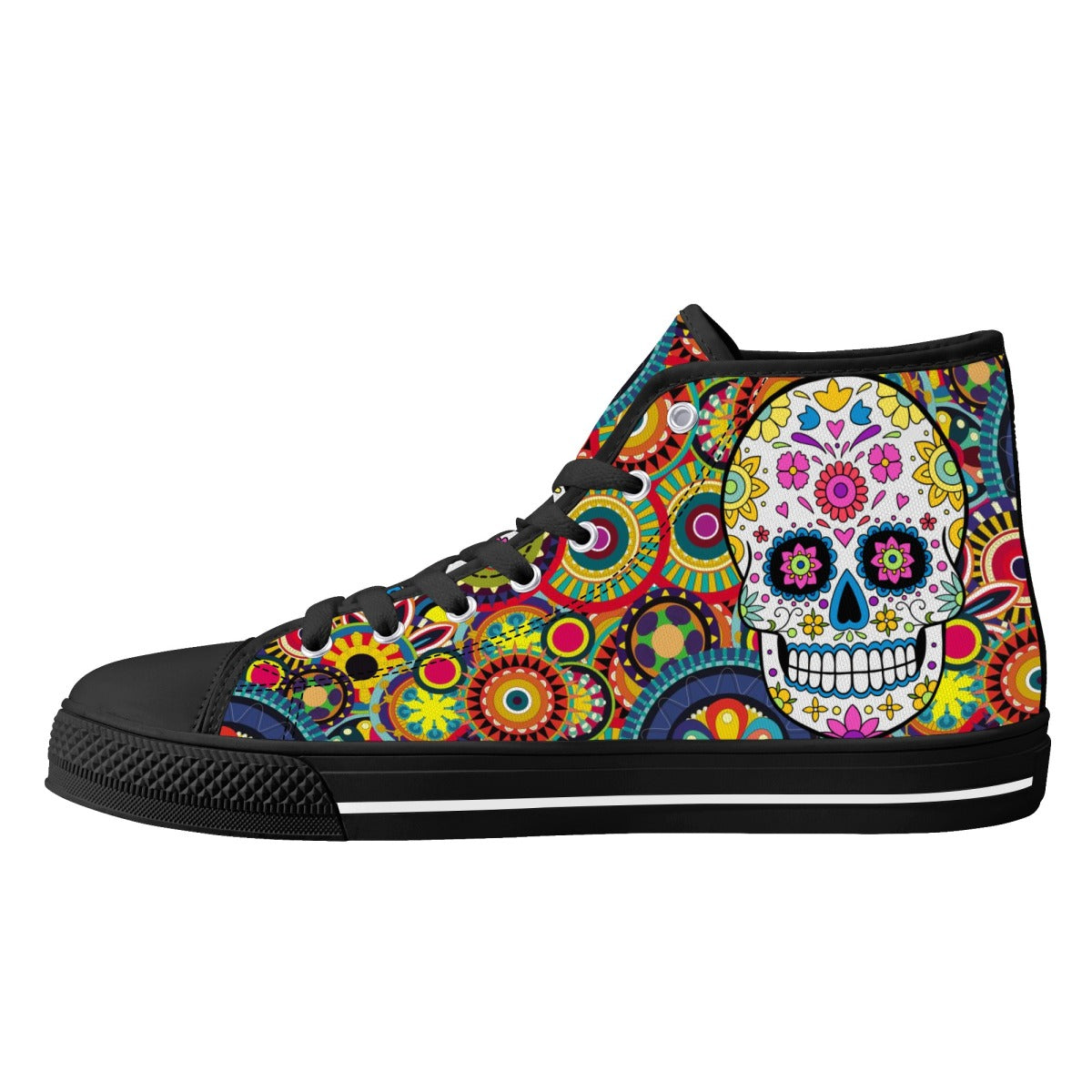 Sugar skull Day of the dead pattern women's high top shoes
