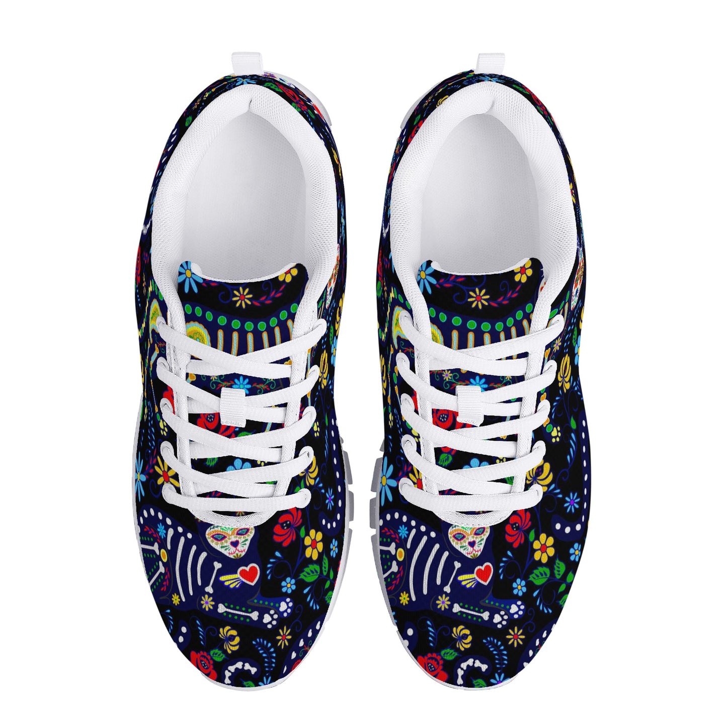 Cat sugar skull pattern Women's Running Shoes