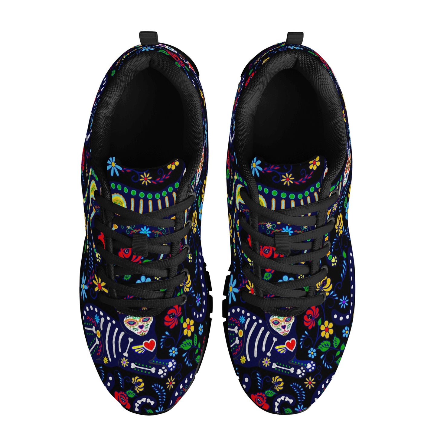 Cat sugar skull pattern Women's Running Shoes