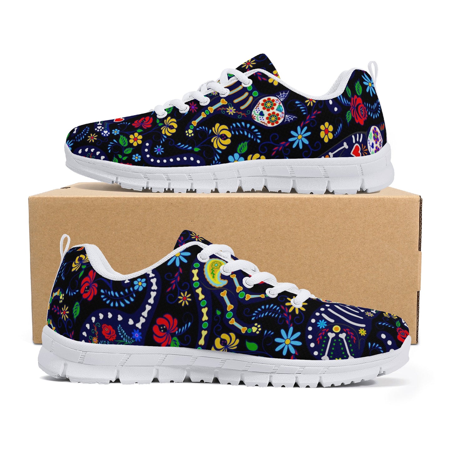 Cat sugar skull pattern Women's Running Shoes