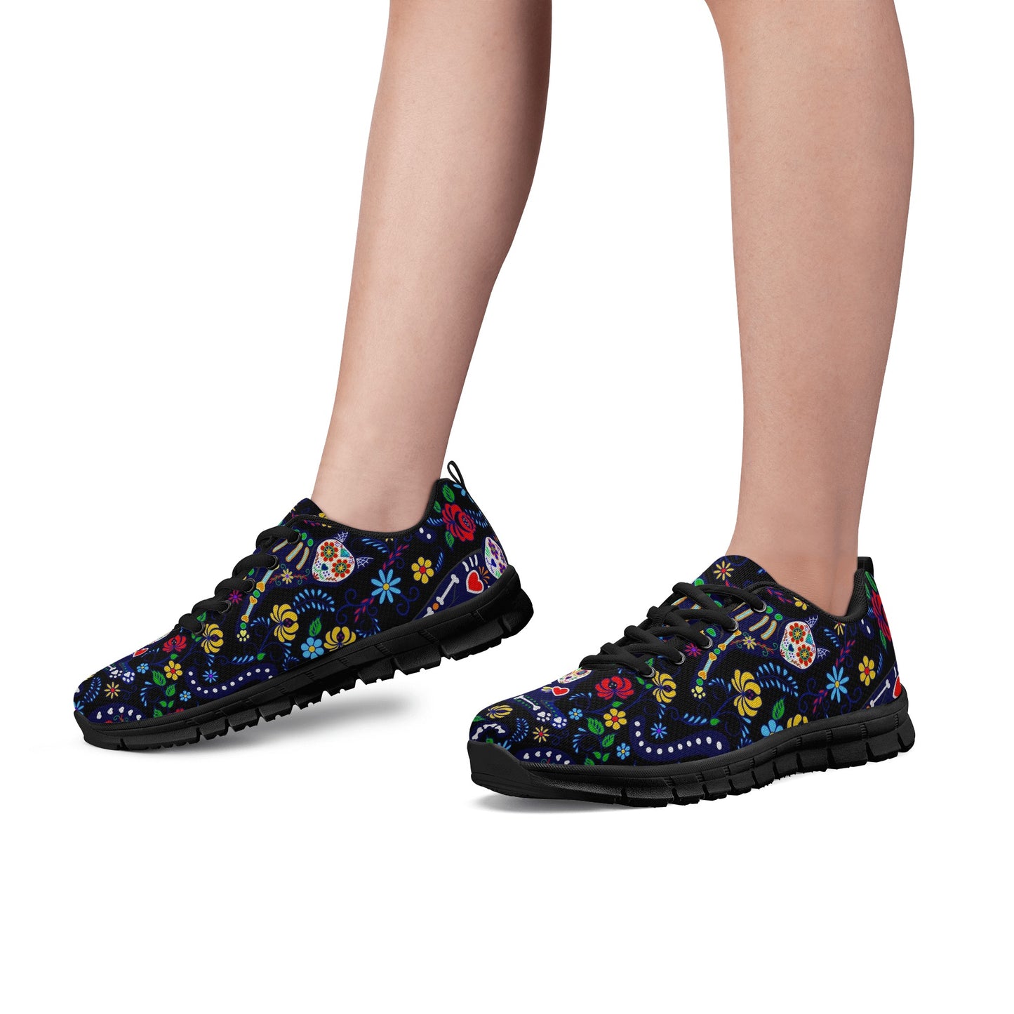 Cat sugar skull pattern Women's Running Shoes