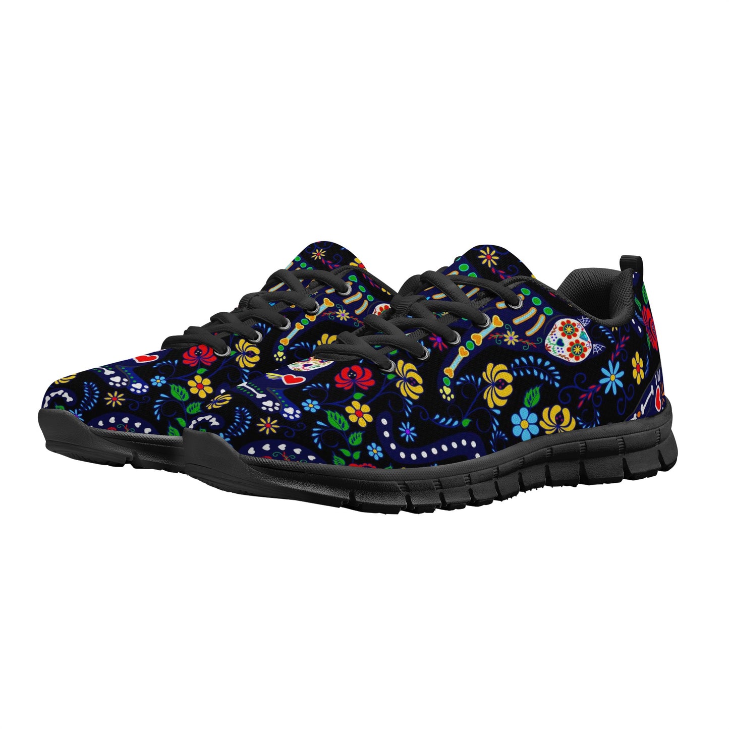 Cat sugar skull pattern Women's Running Shoes