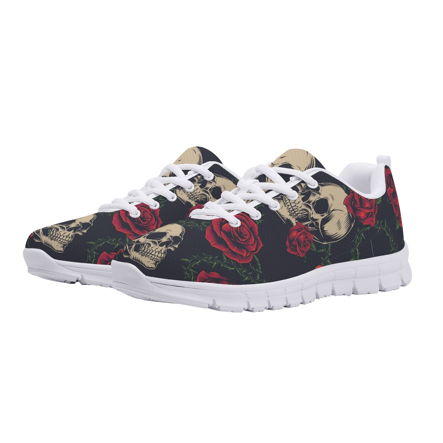 Floral skeleton Halloween grim reaper floral Women's Running Shoes