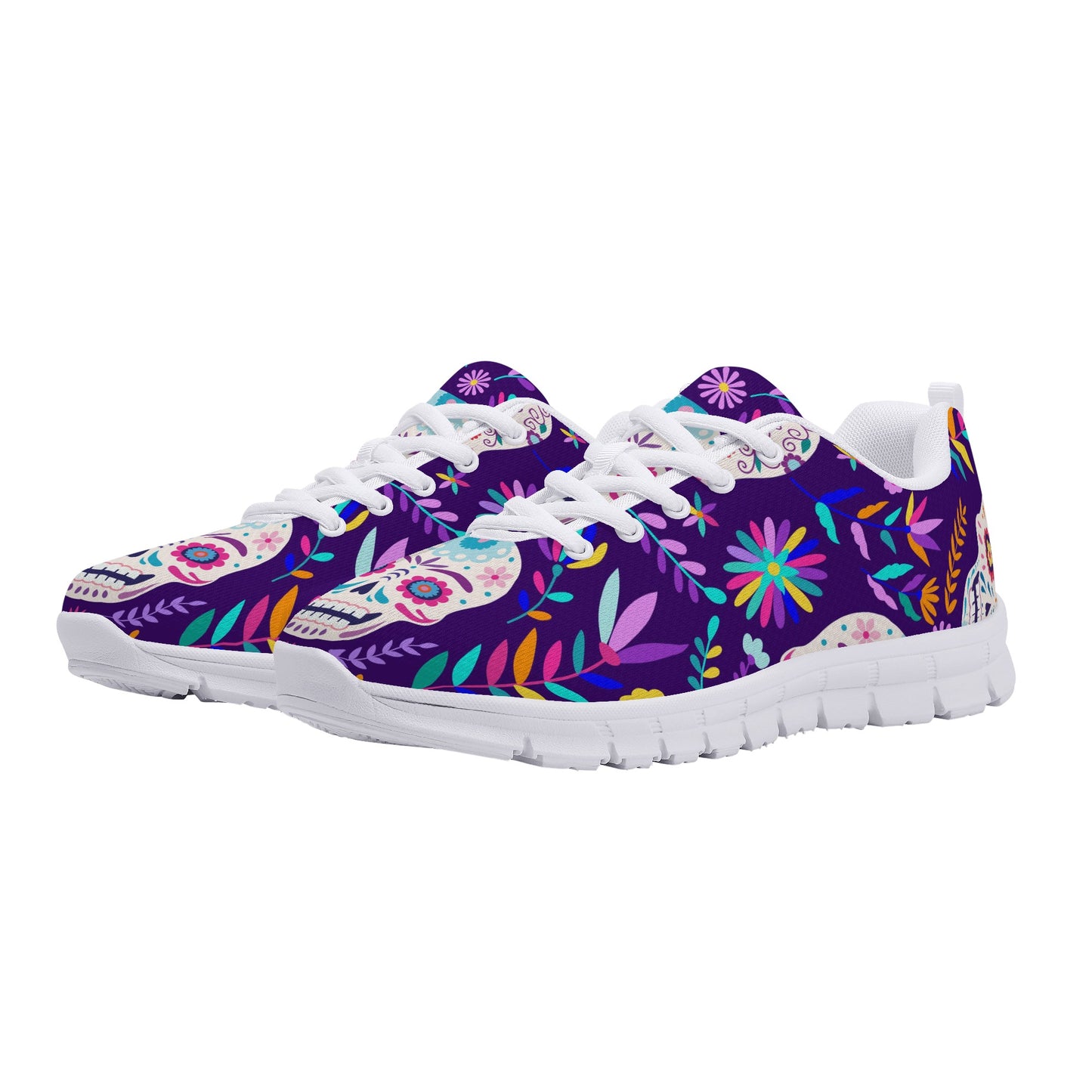 Rose skull floral sugar skull Women's Running Shoes