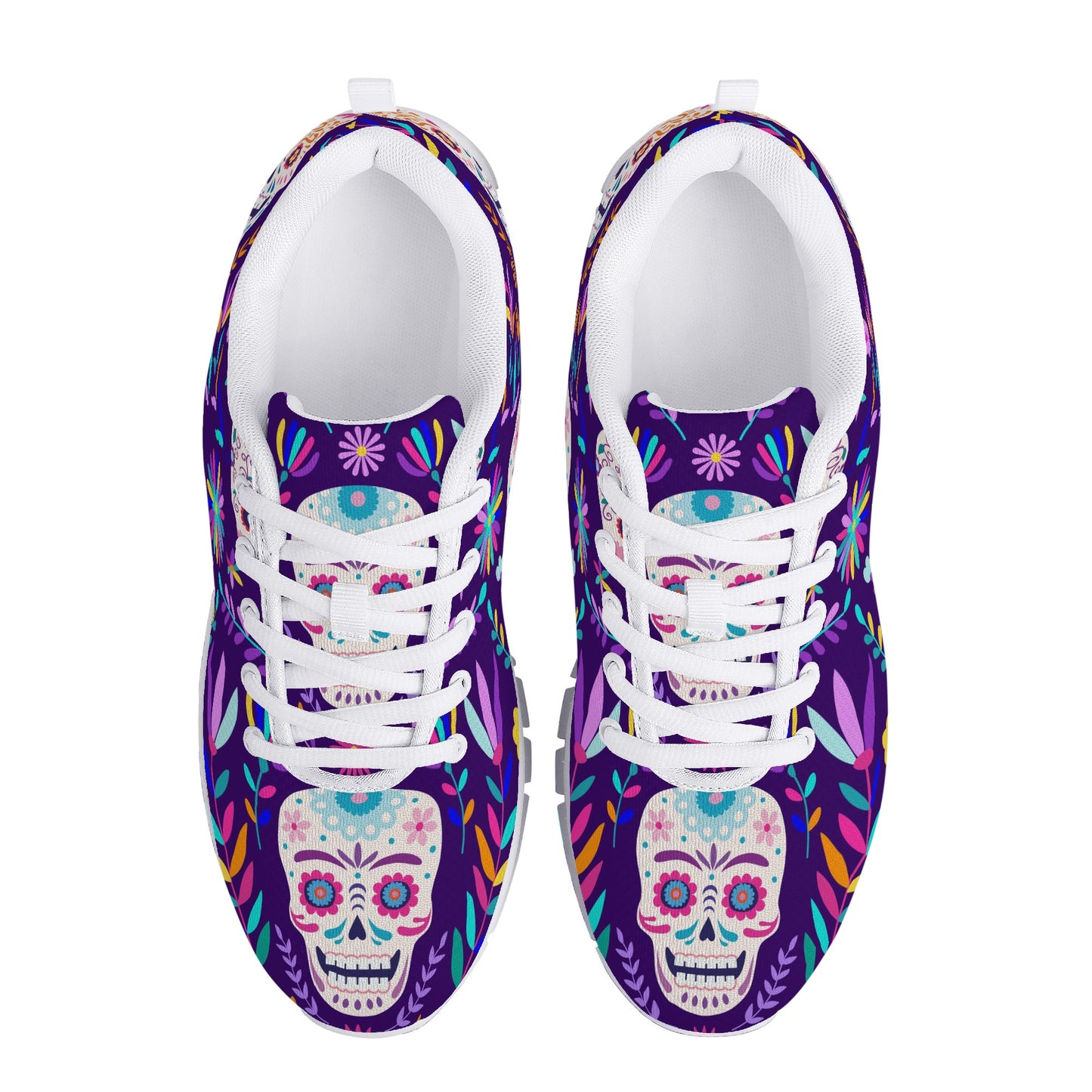 Rose skull floral sugar skull Women's Running Shoes