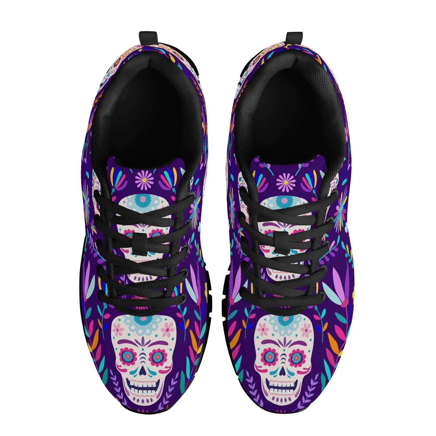 Rose skull floral sugar skull Women's Running Shoes