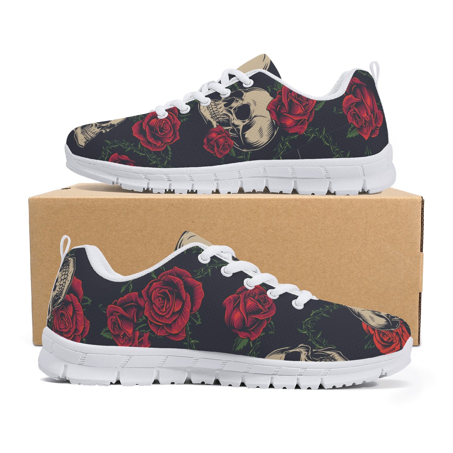 Floral skeleton Halloween grim reaper floral Women's Running Shoes