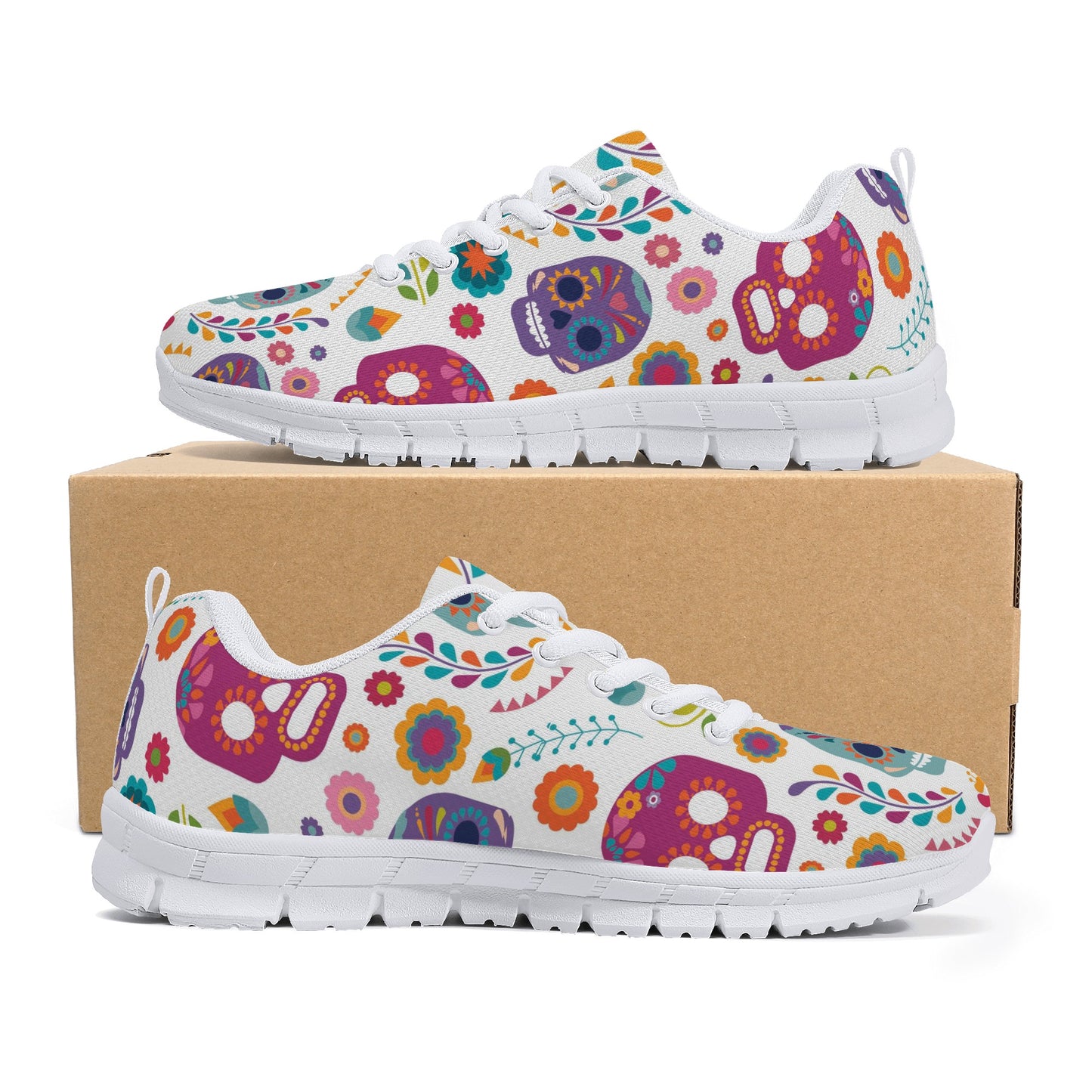 Sugar skull skeleton Halloween Women's Running Shoes