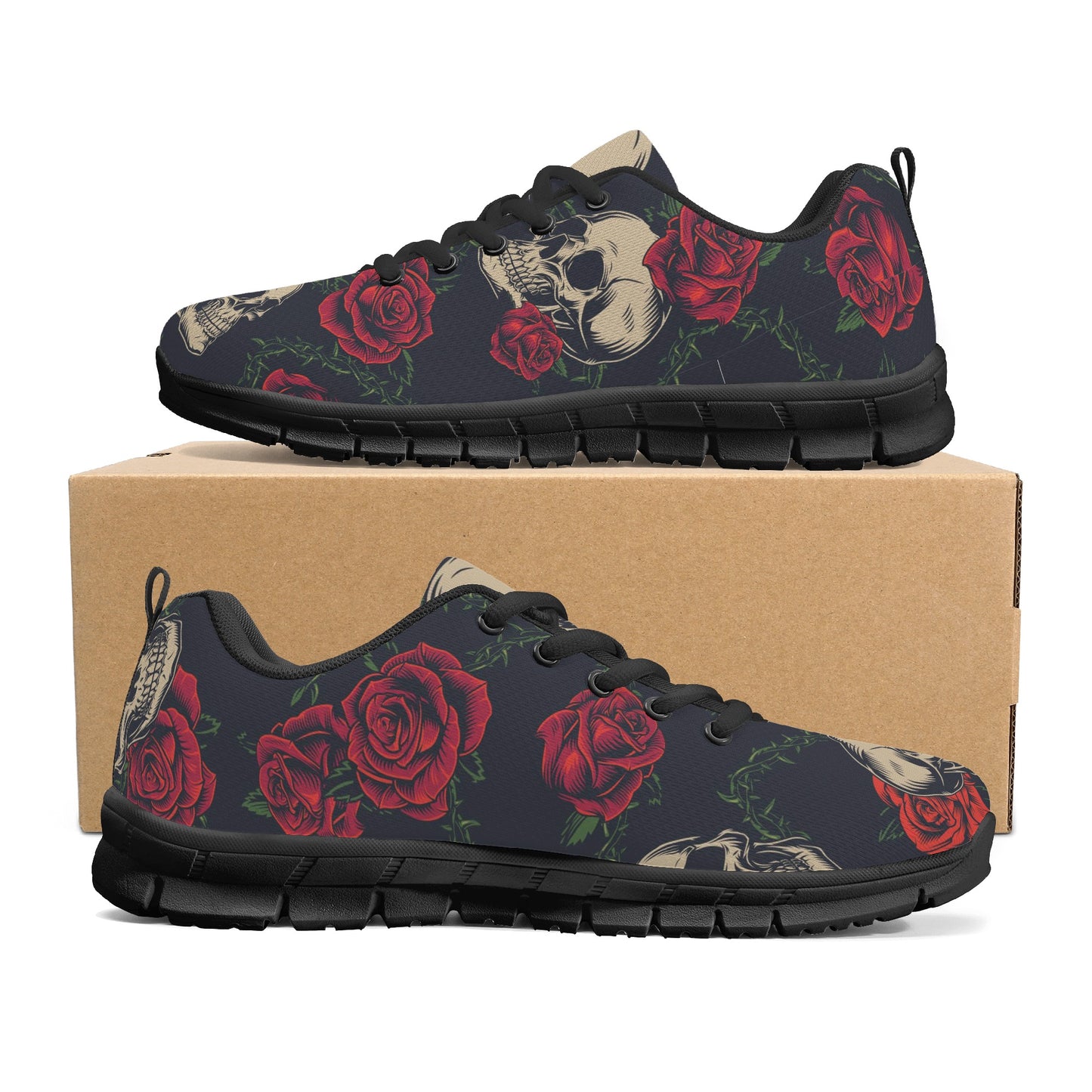 Floral skeleton Halloween grim reaper floral Women's Running Shoes