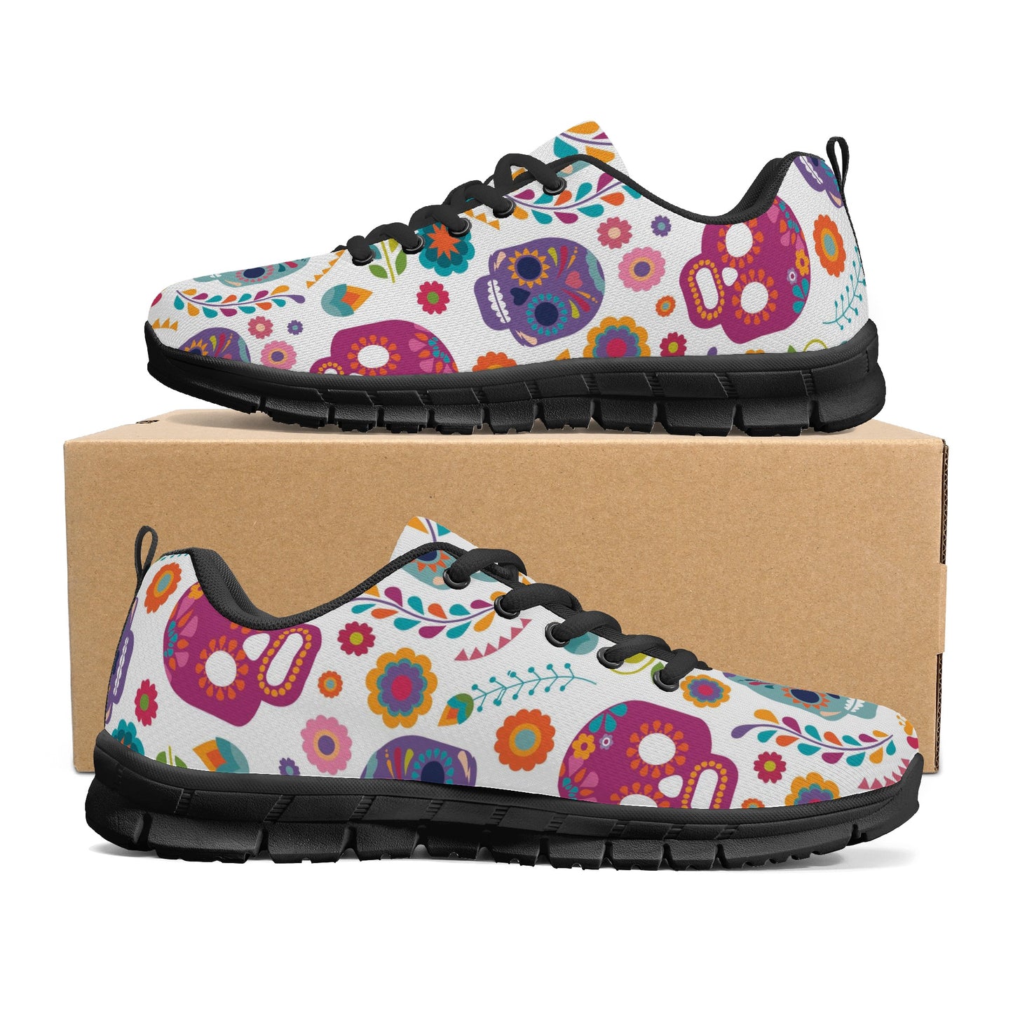 Sugar skull skeleton Halloween Women's Running Shoes