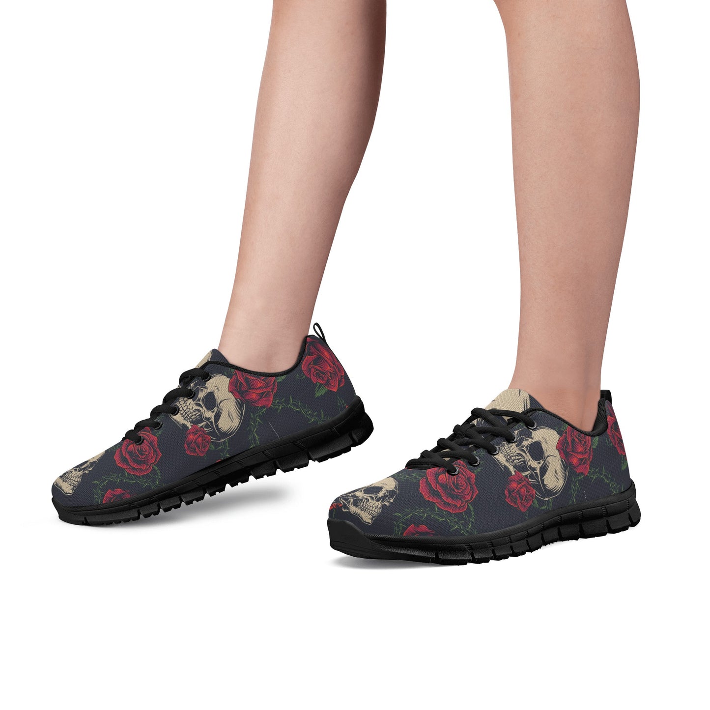 Floral skeleton Halloween grim reaper floral Women's Running Shoes