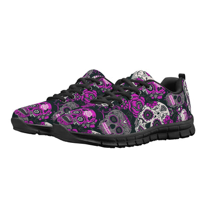 Floral sugar skull candy skull day of the dead Women's Running Shoes