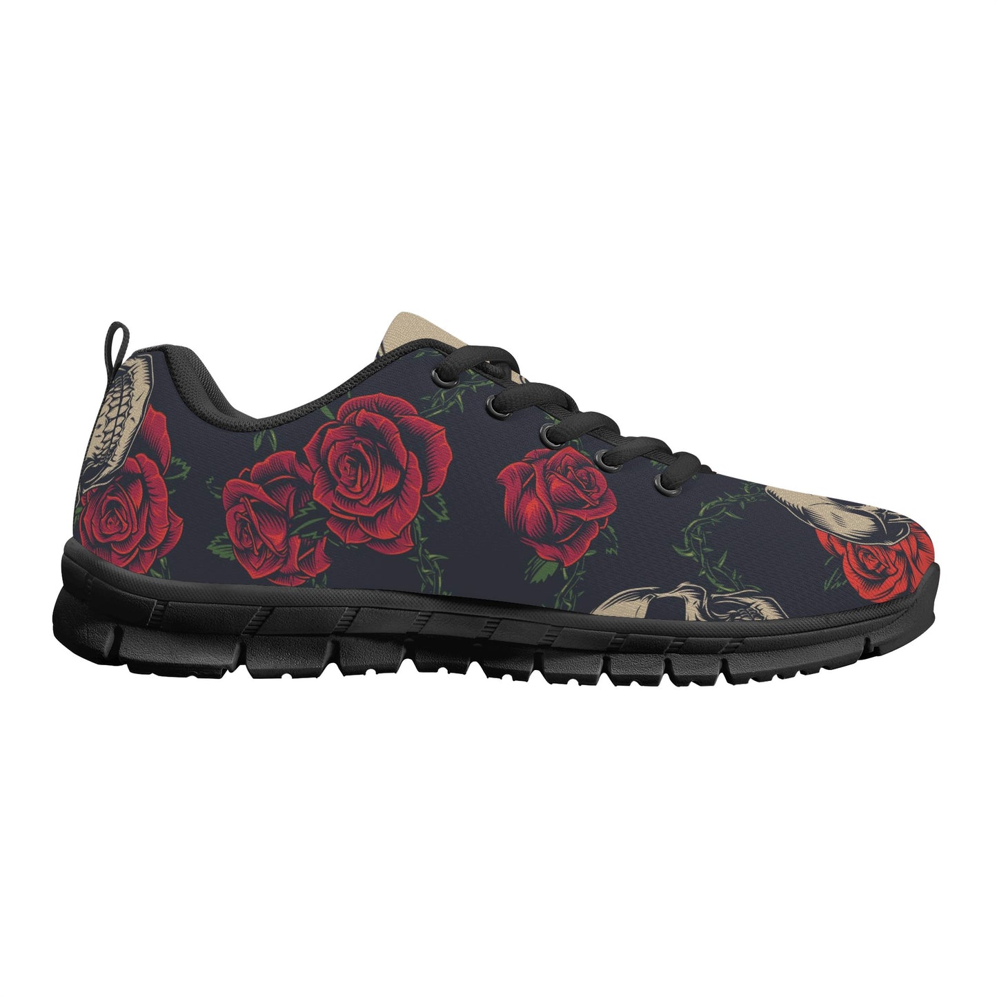 Floral skeleton Halloween grim reaper floral Women's Running Shoes