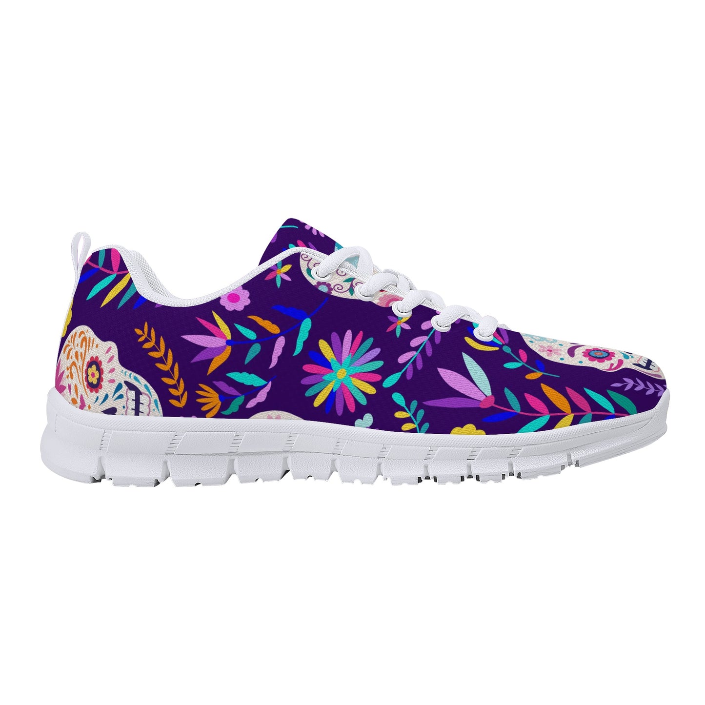 Rose skull floral sugar skull Women's Running Shoes