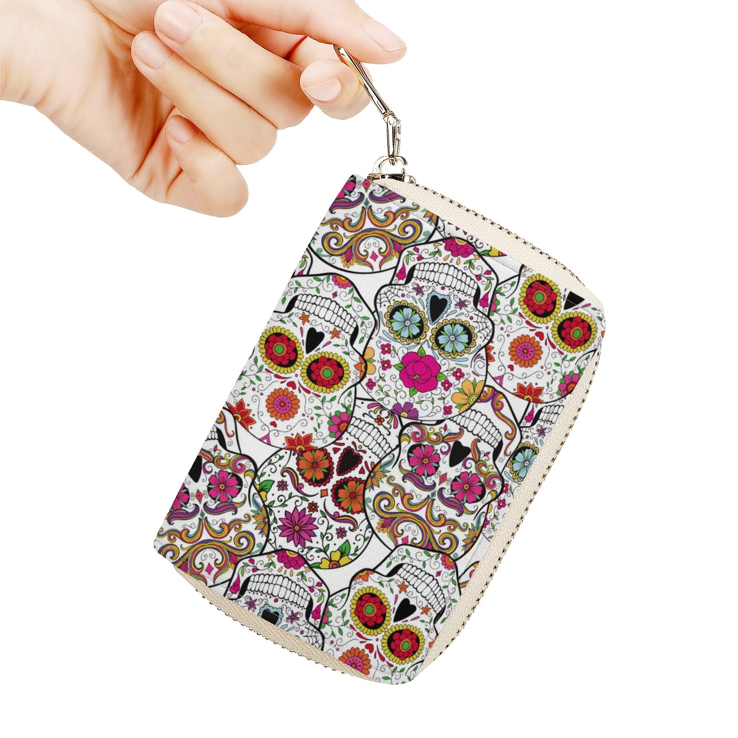 Cinco de mayo sugar skull Calaveras Zipper Card Holder