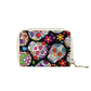 Floral skeleton Halloween grim reaper floral Zipper Card Holder