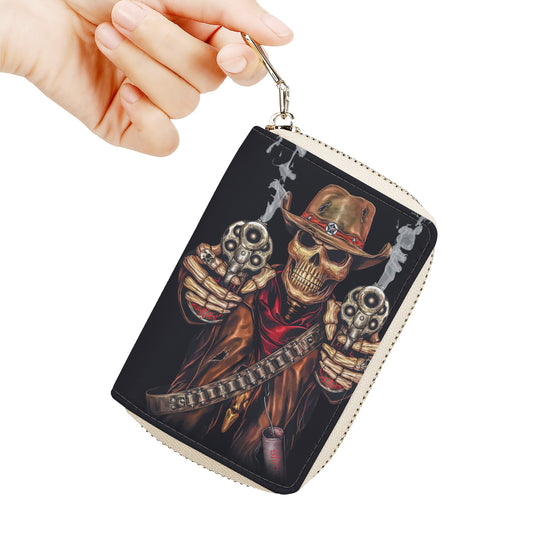 Skull Calaveras candy skull Zipper Card Holder