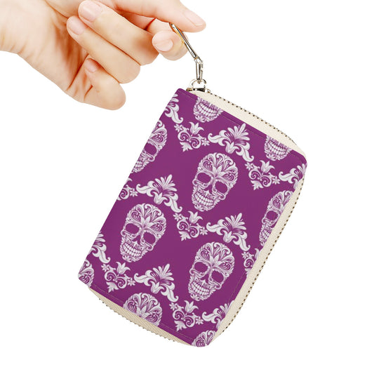 Day of the dead candy skull gothic Zipper Card Holder