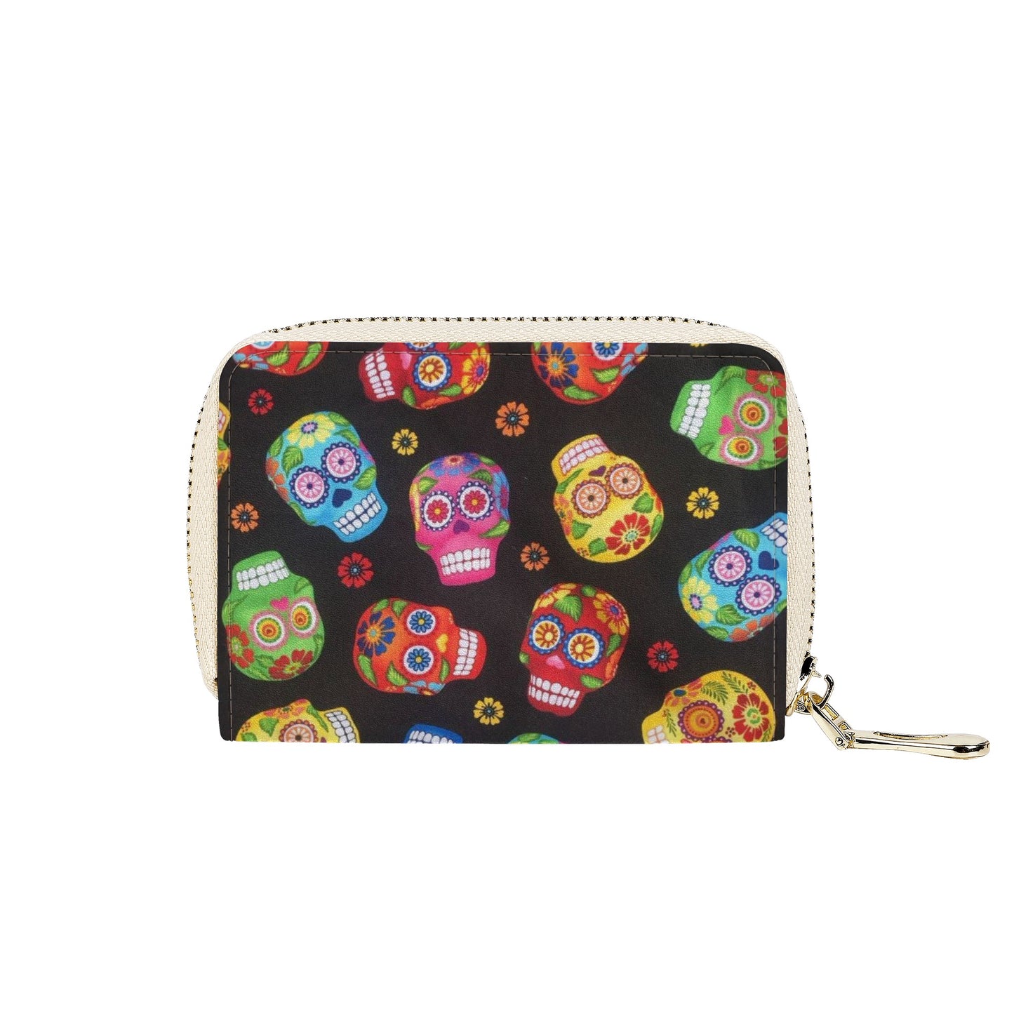 Sugar skull Mexican skull Zipper Card Holder