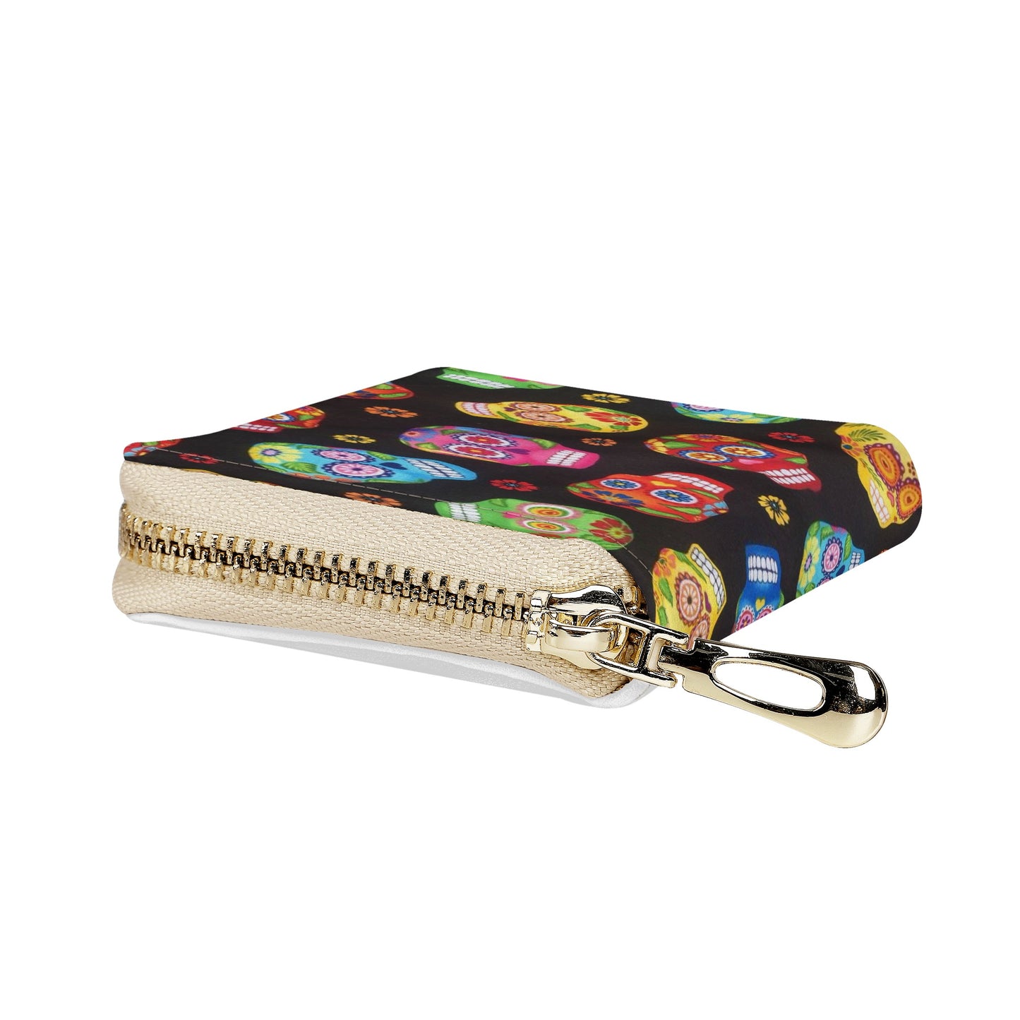 Sugar skull Mexican skull Zipper Card Holder