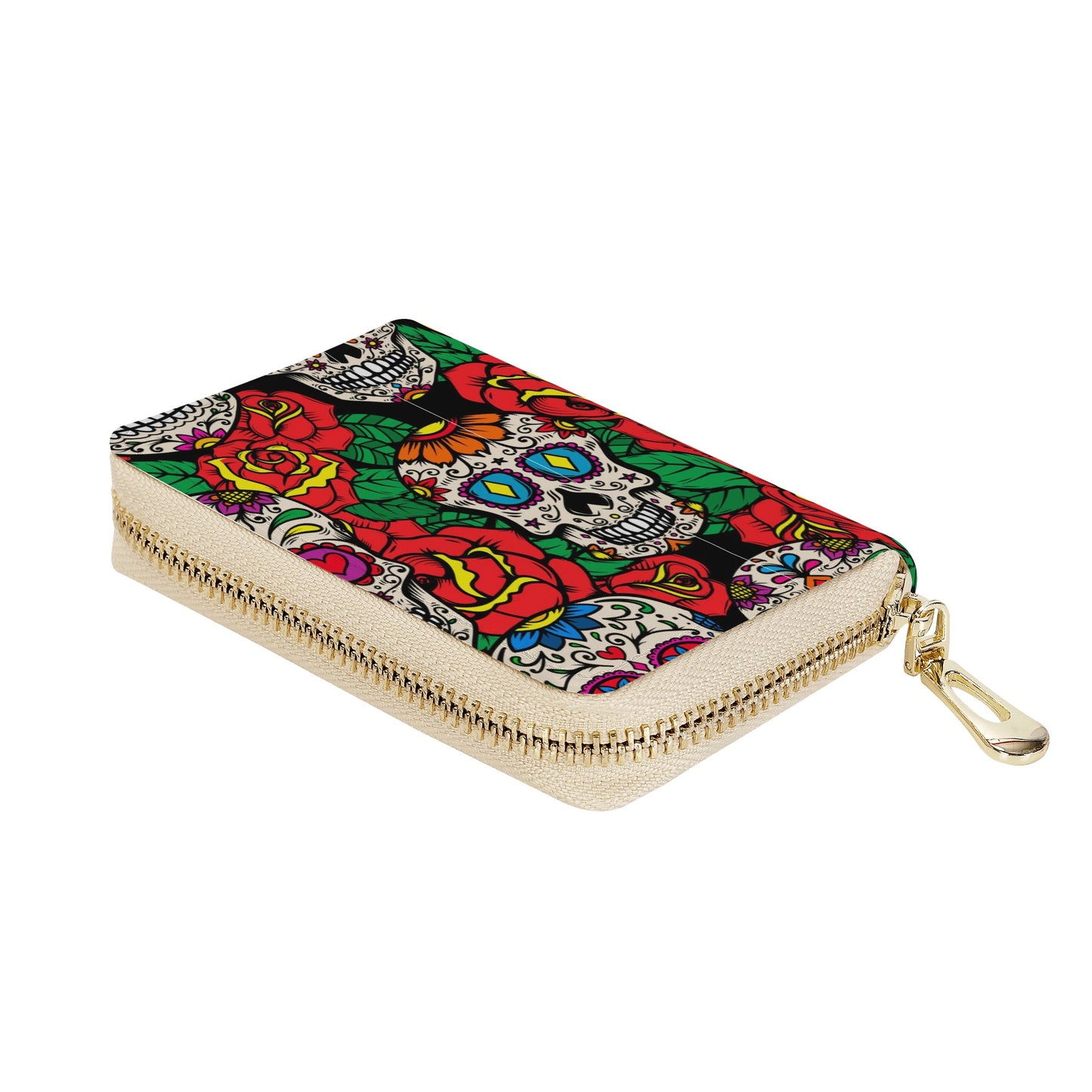 Dia de los muertos Calaveras skull Zipper Card Holder