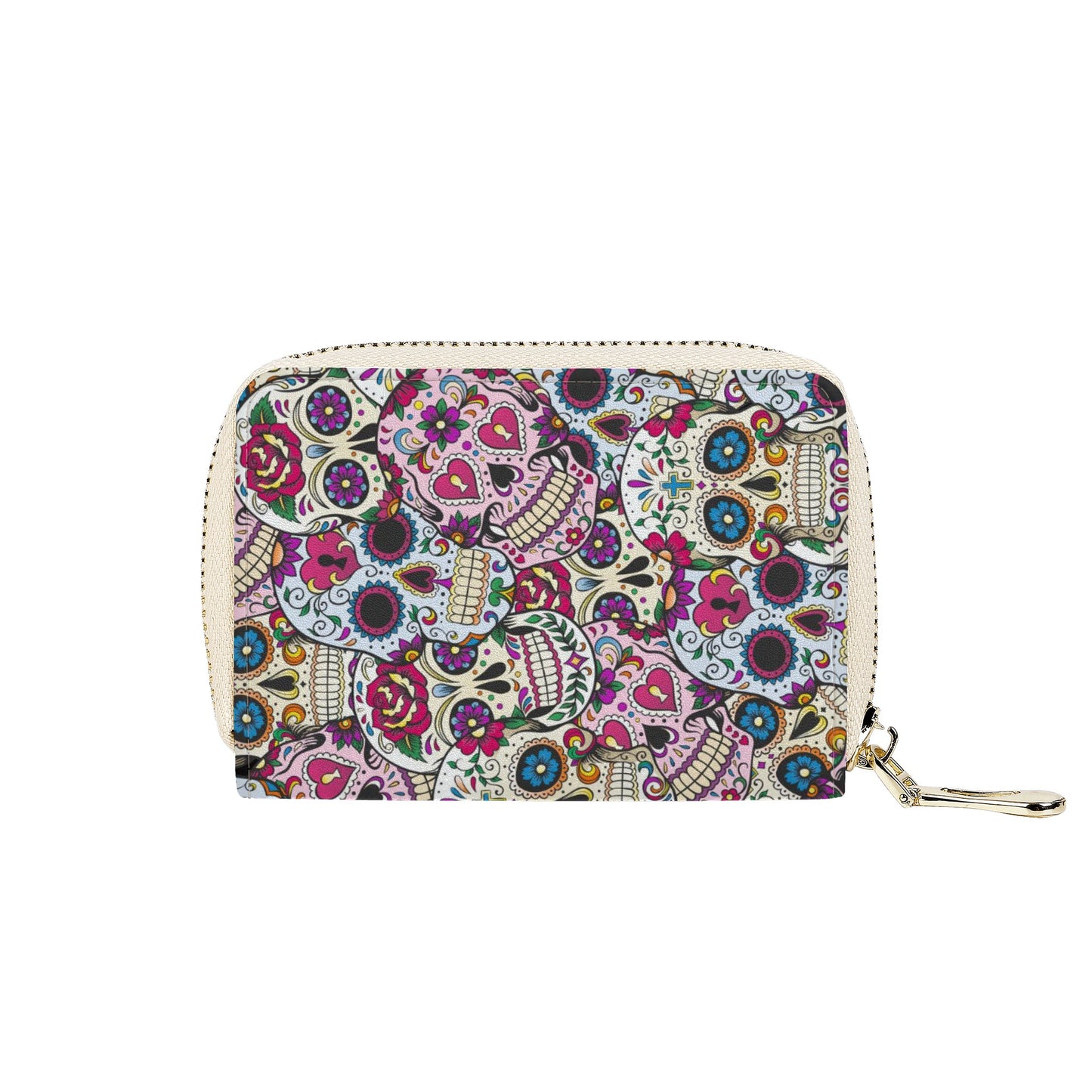 Dia de los muertos sugar skull Zipper Card Holder