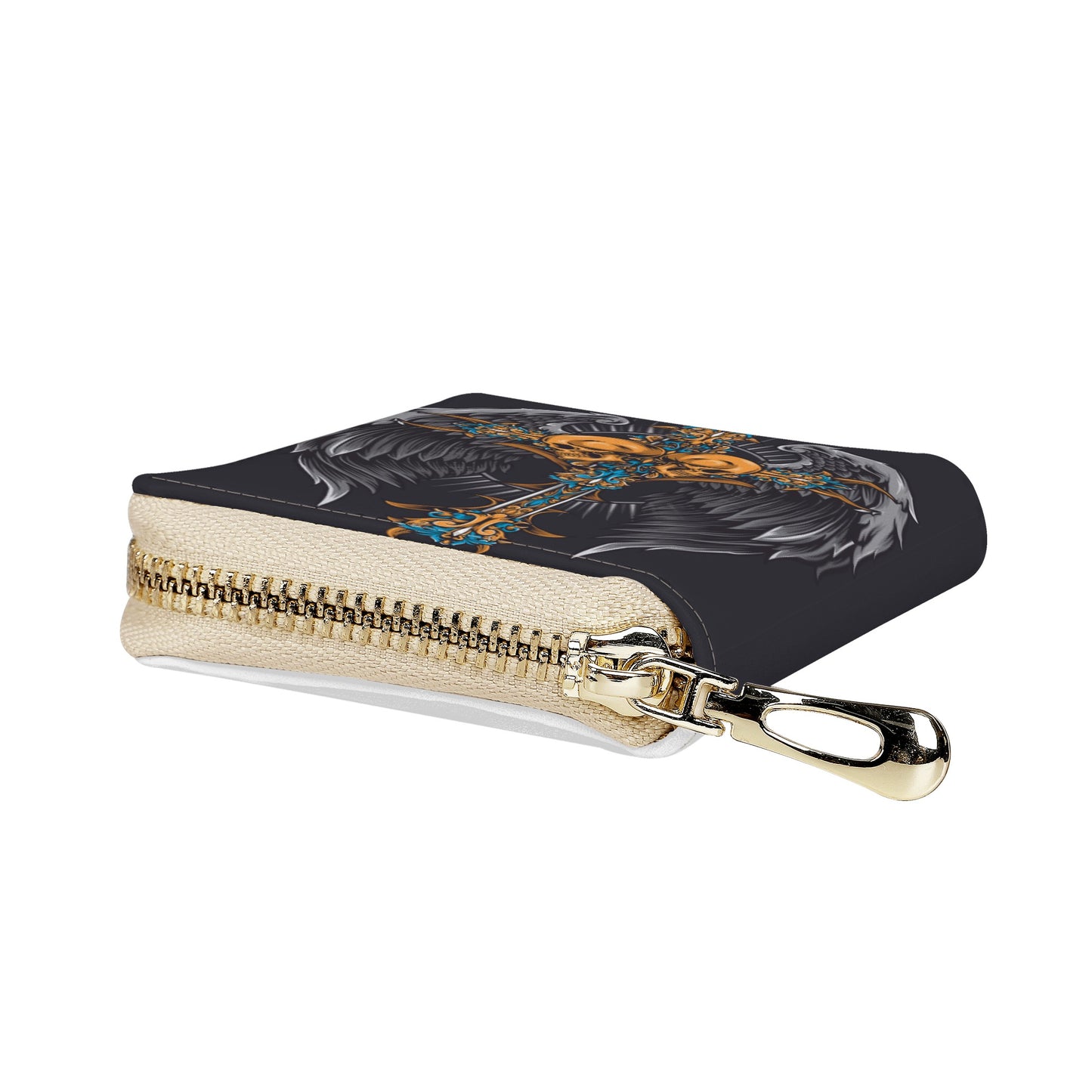 Cross skull Zipper Card Holder