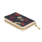 Floral rose skull Halloween pattern Zipper Card Holder