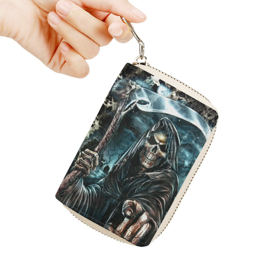 Grim reaper horror skeleton Zipper Card Holder