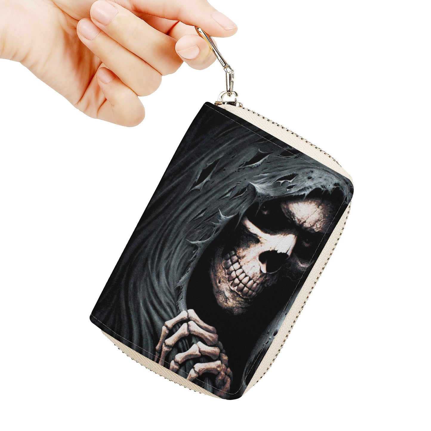 Grim reaper skull skeleton Zipper Card Holder