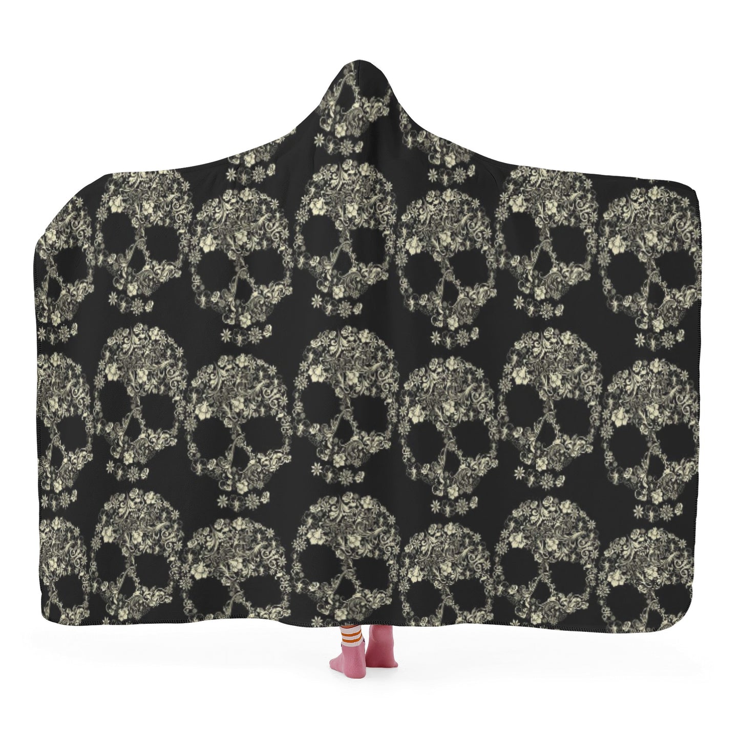 Mexican skull Calaveras Hooded Blanket