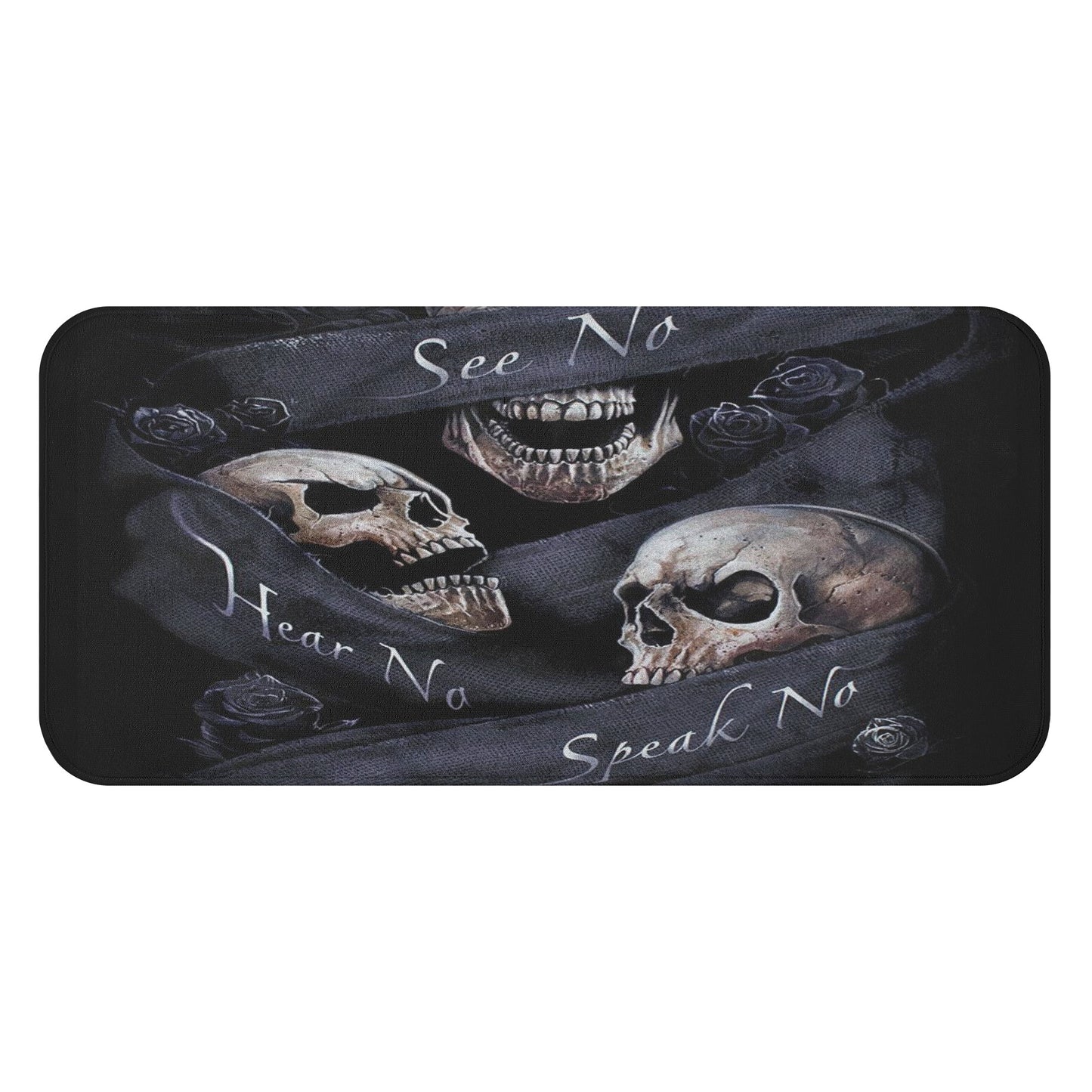 No see no hear no speak evils skull Towel