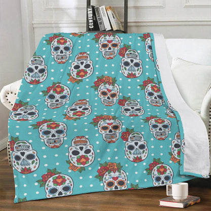 Rose sugar skull pattern Blanket Fleece