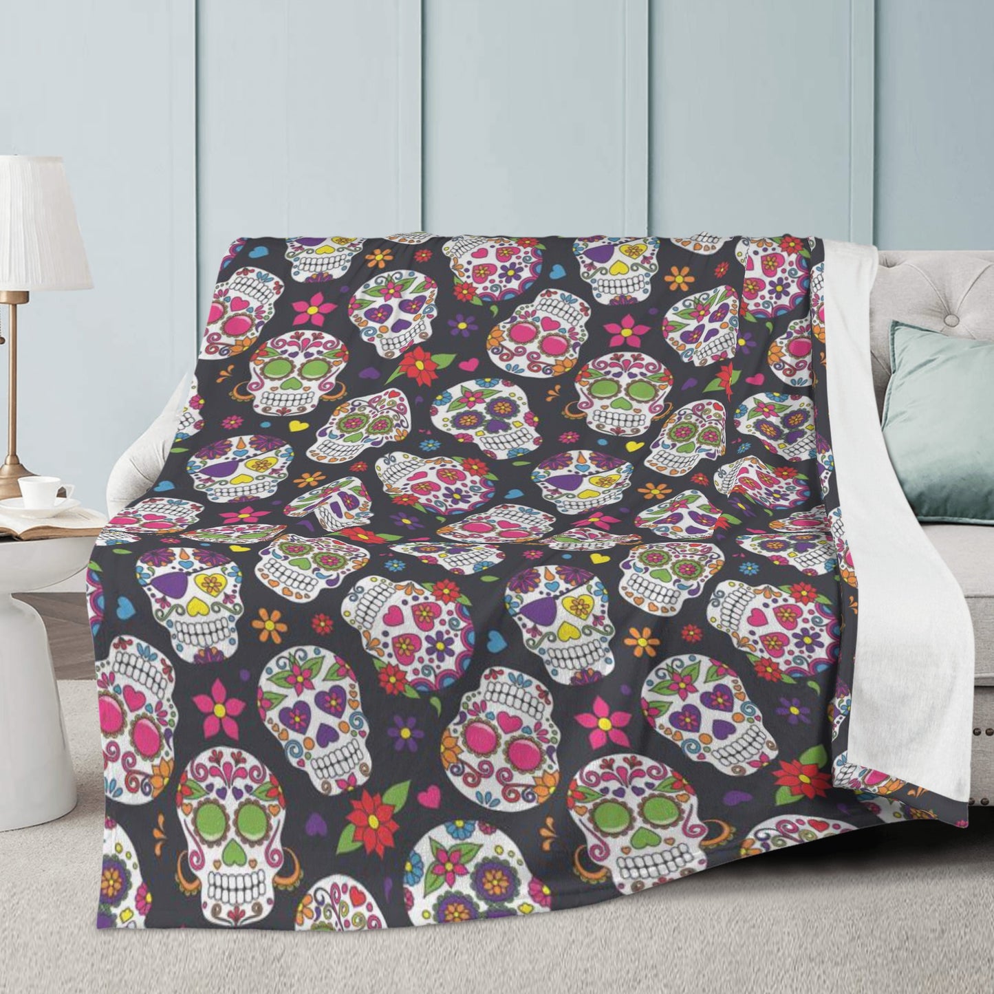 Day of the dead pattern skull Blanket Fleece