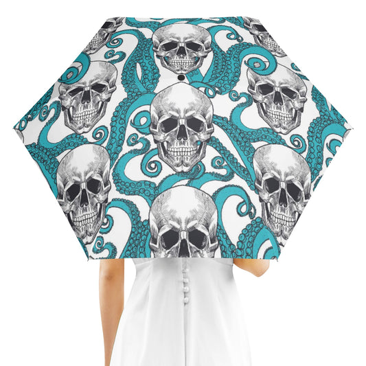 Gothic Skull halloween Fully Auto Open & Close Umbrella Printing Outside