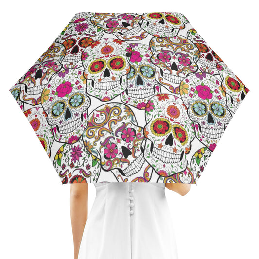 Candy skulls skeleton Fully Auto Open & Close Umbrella Printing Outside
