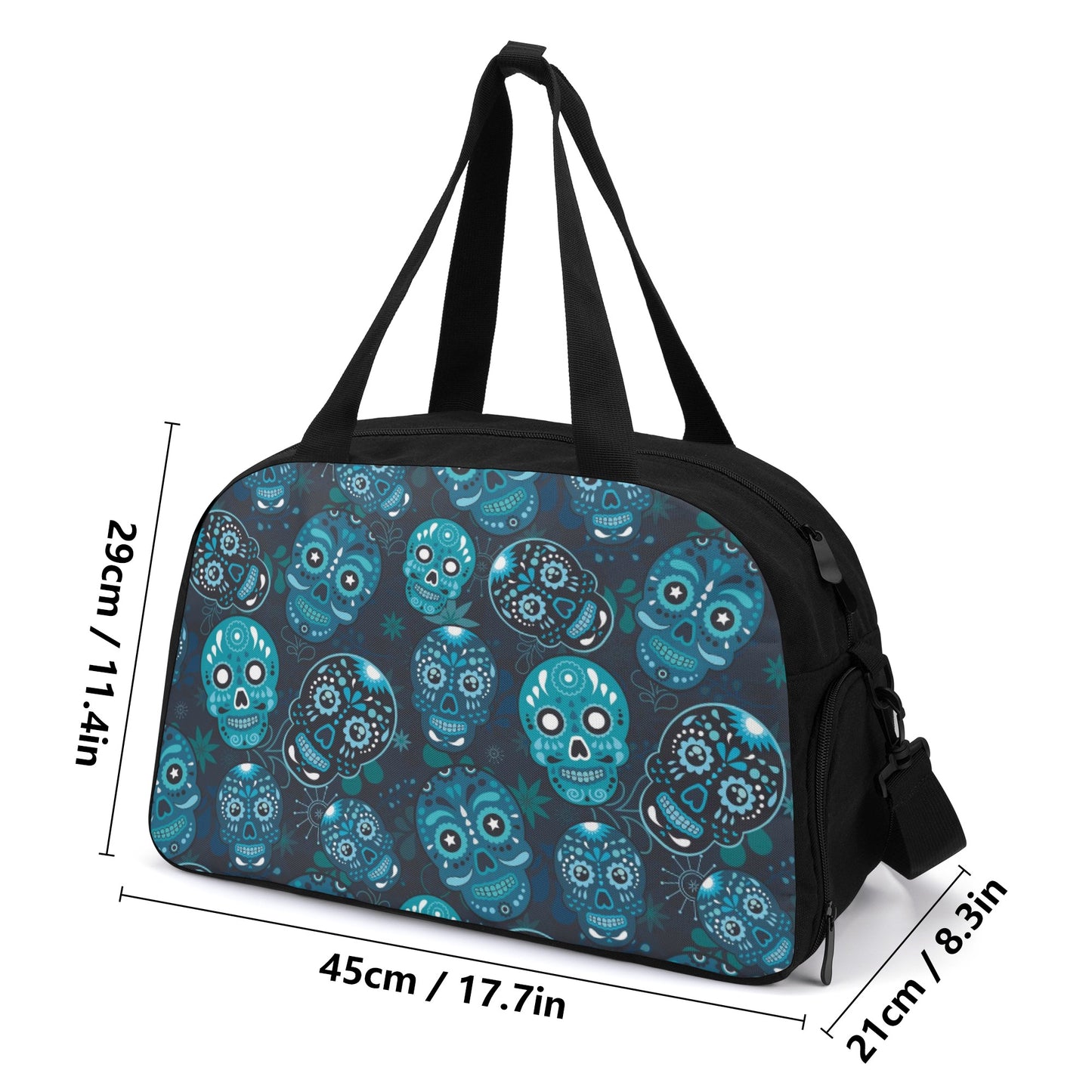 Sugar skull gothic skull Travel Luggage Bag