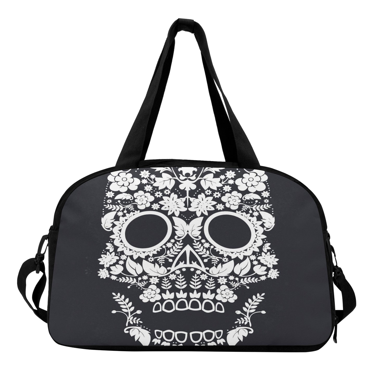 Floral skull Travel Luggage Bag