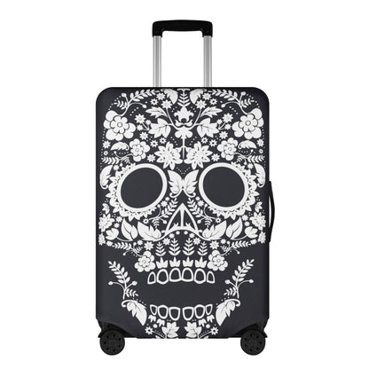 Floral sugar skull calaveras skull Polyester Luggage Cover