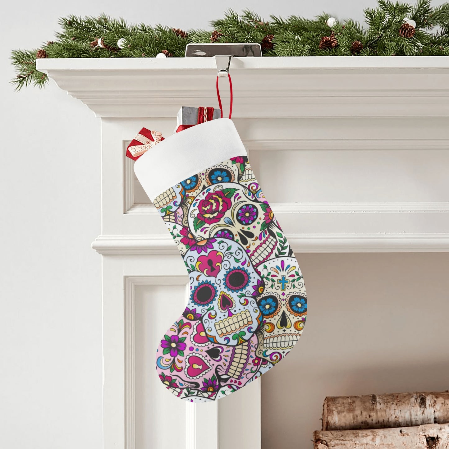 Day of the dead sugar skull Custom Christmas Stockings