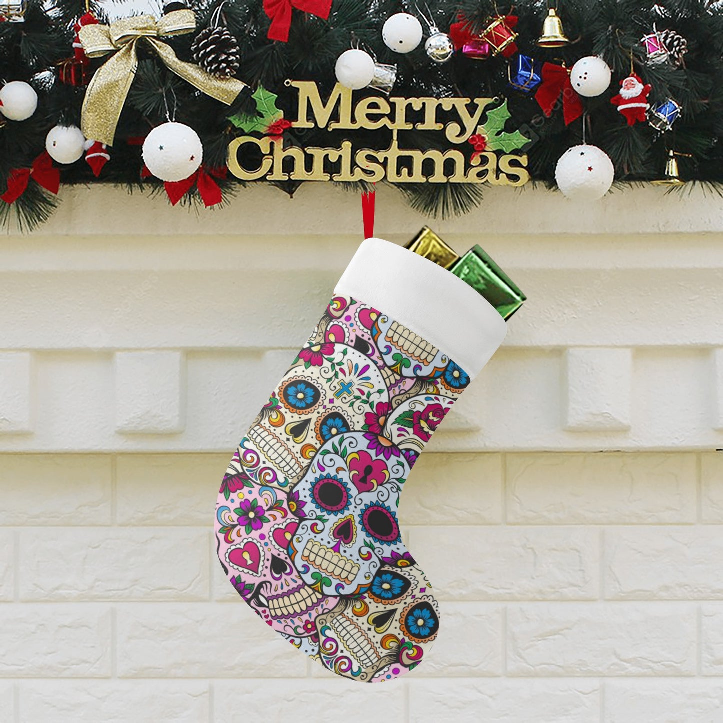 Day of the dead sugar skull Custom Christmas Stockings