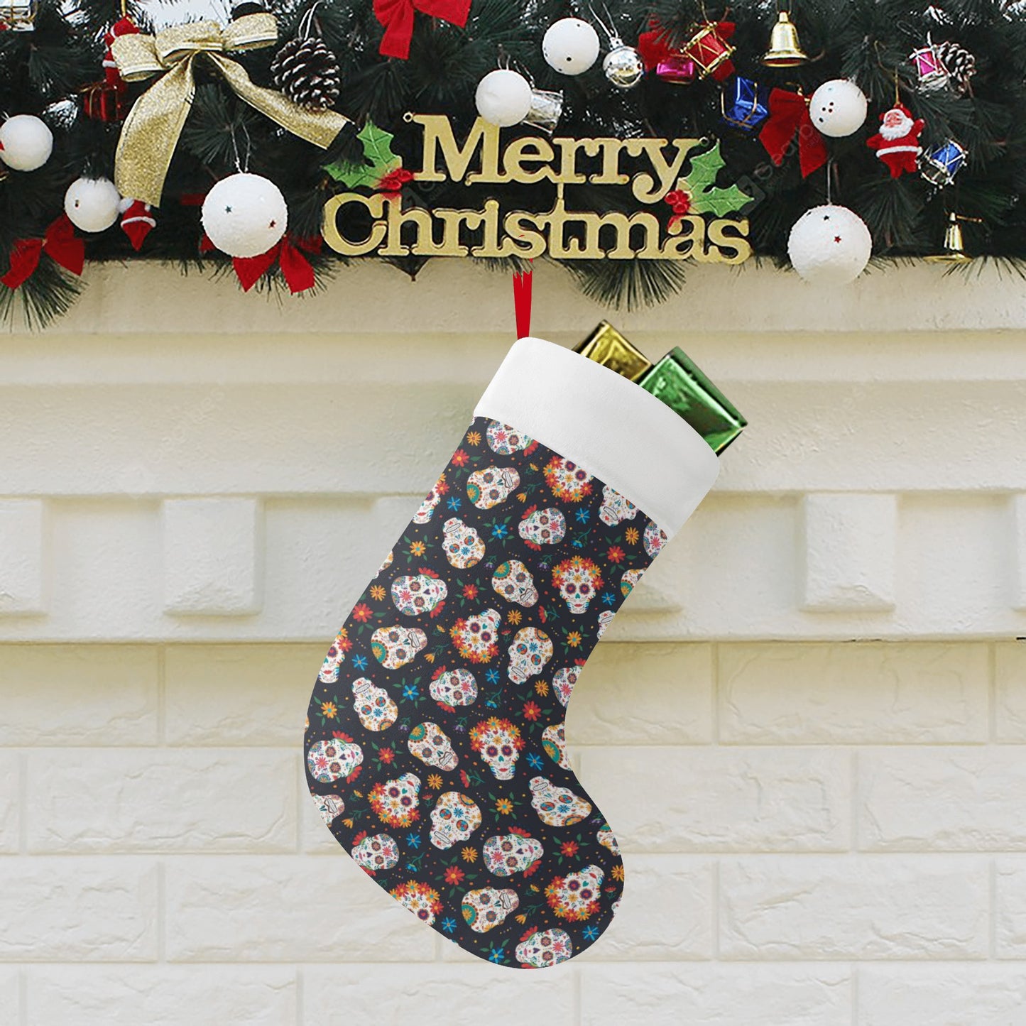 Day of the dead sugar skull Custom Christmas Stockings