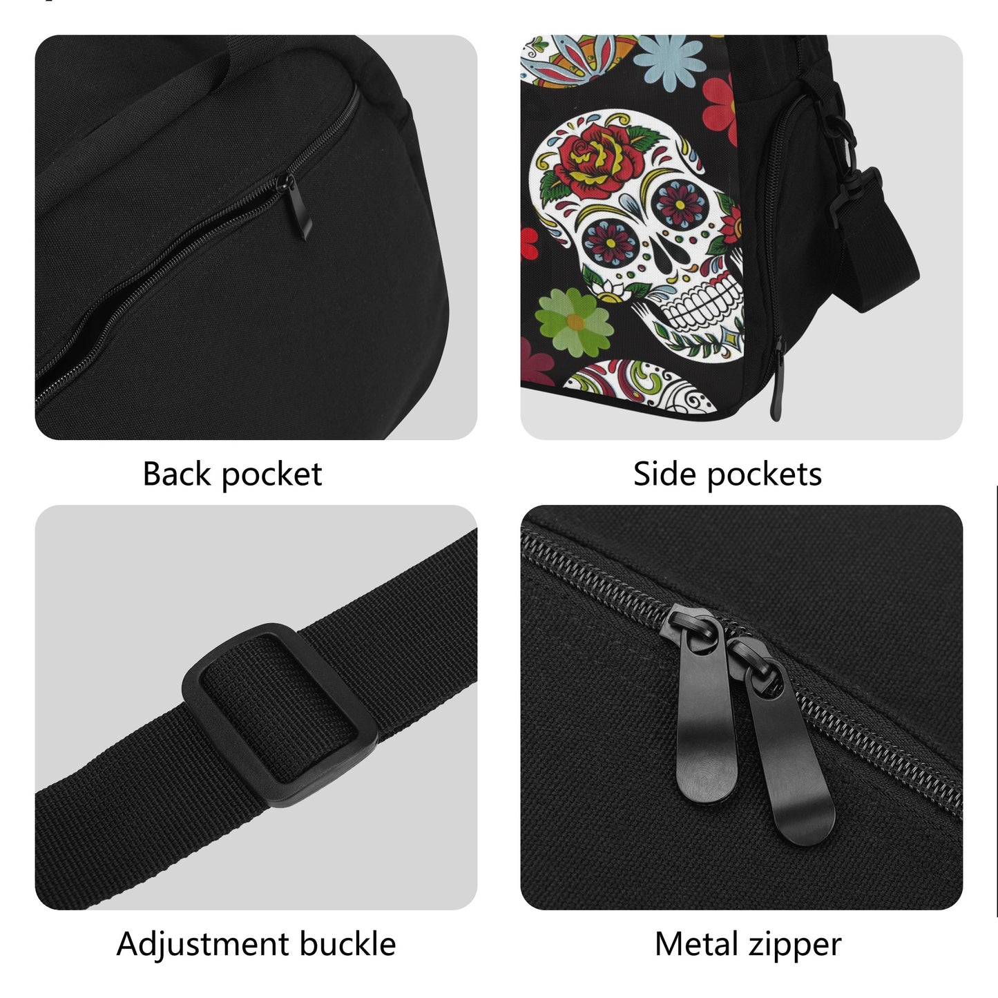 Day of the dead Calaveras mexican skull Travel Luggage Bag